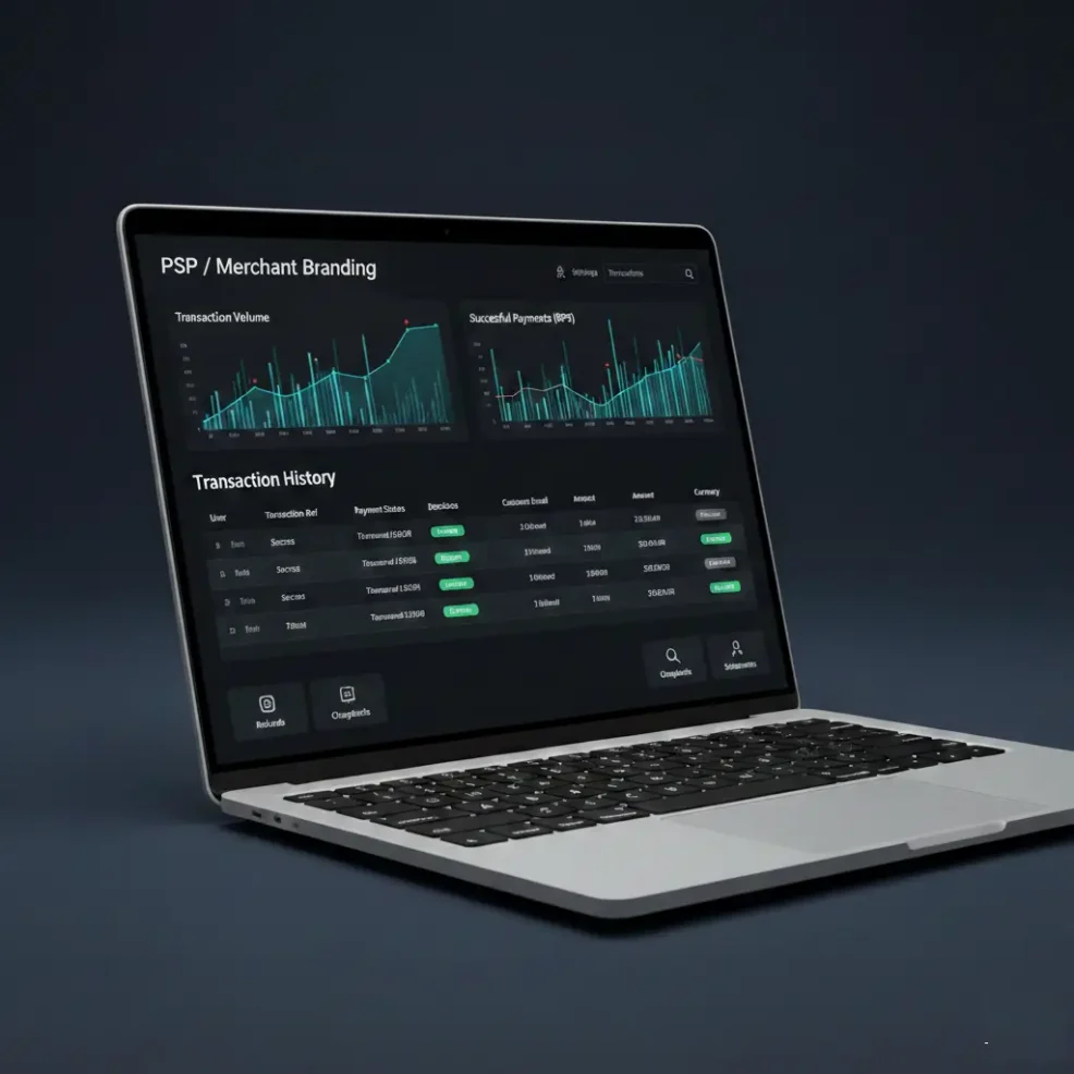 Real-time white label payment gateway dashboard for merchants